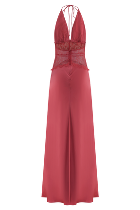 Dinah Lace And Satin Maxi Dress - Blush Rose