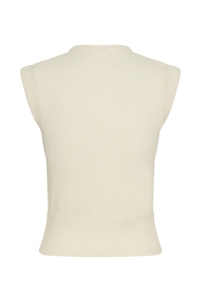 Dionne Sleeveless Knit Vest - Ivory Marle