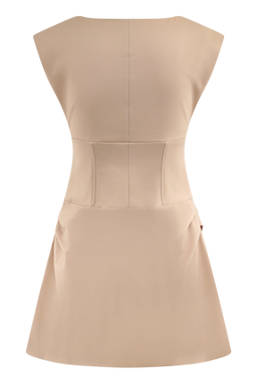 Doris Sleeveless Mini Dress - Camel