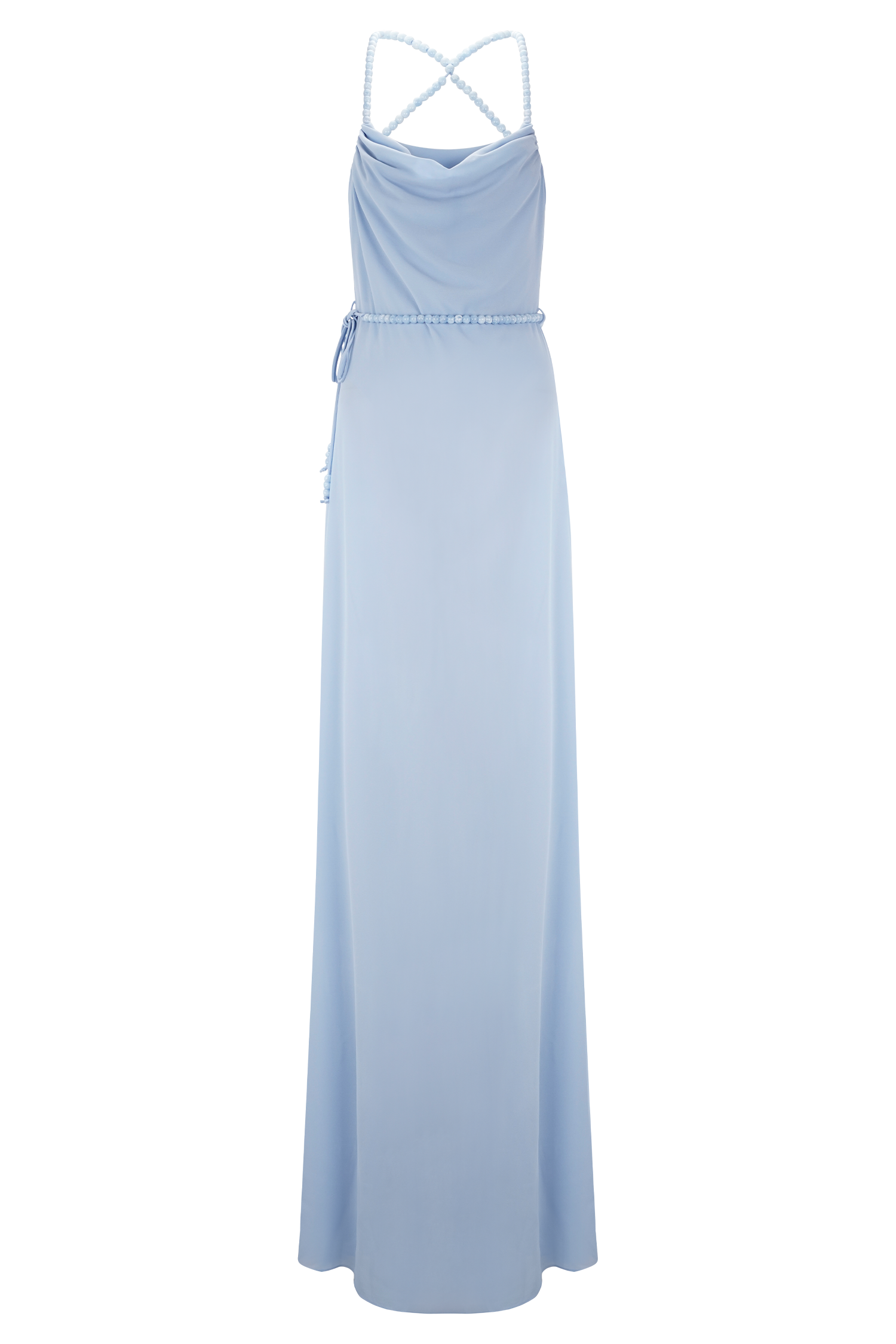 Elaine Chiffon Beaded Maxi Dress - Sky Blue