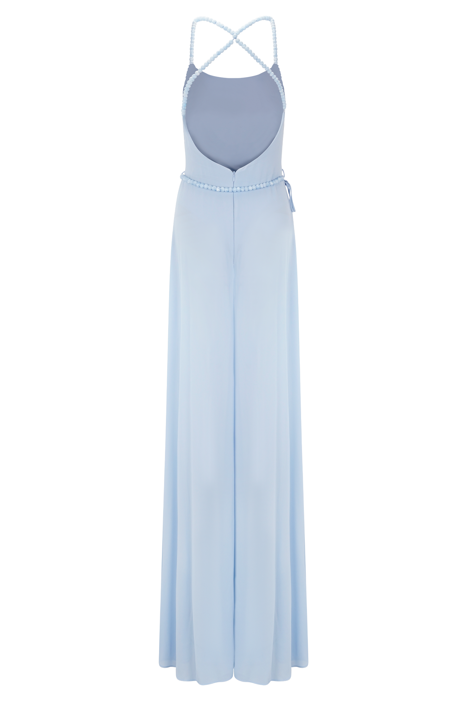 Elaine Chiffon Beaded Maxi Dress - Sky Blue