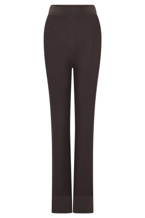 Elodie Ribbed Knit Pants - Chocolate