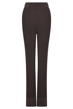 Elodie Ribbed Knit Pants - Chocolate