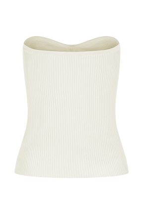 Elodie Strapless Cupped Knit Top - Ivory