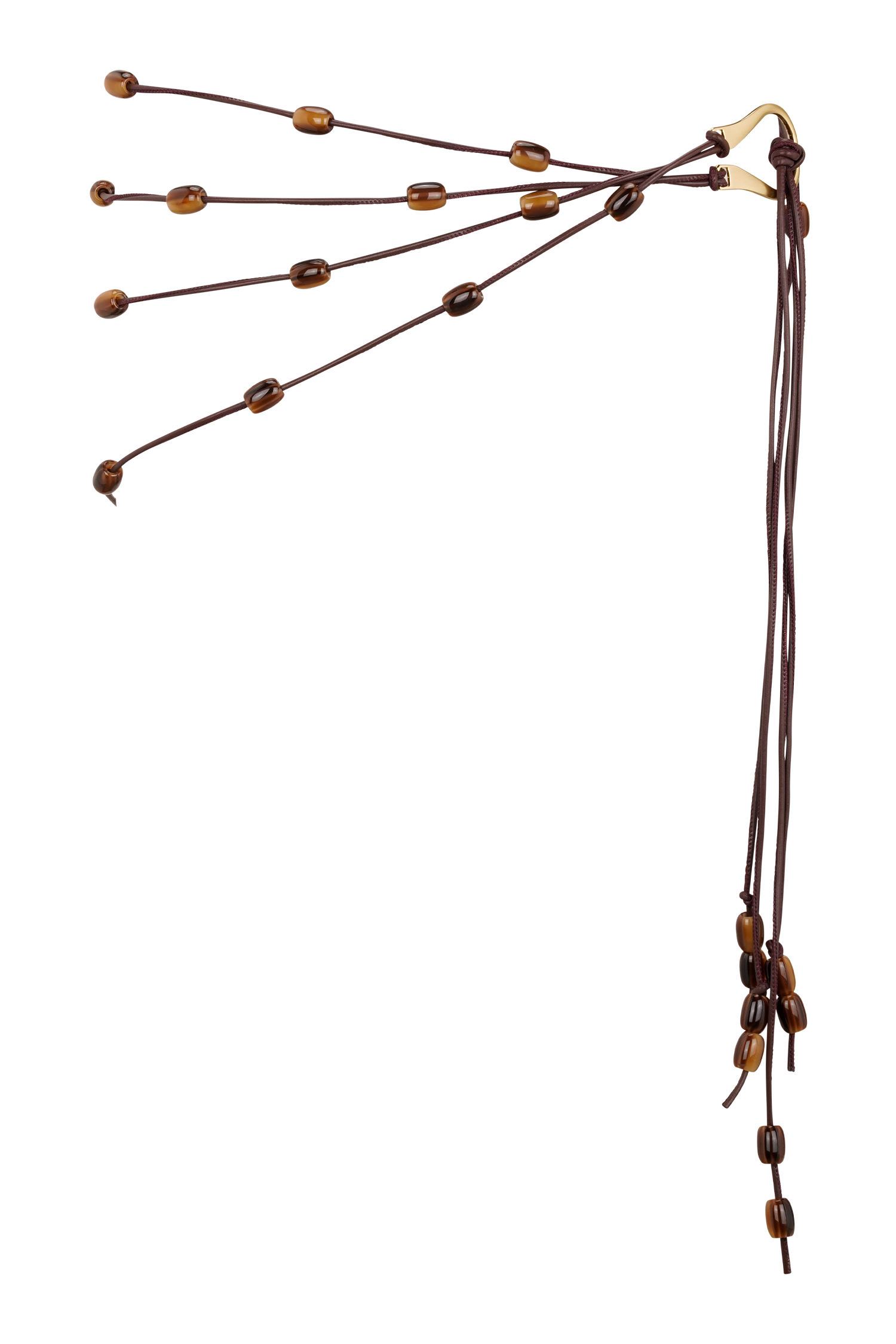 Enid Faux Leather Beaded Belt - Chocolate