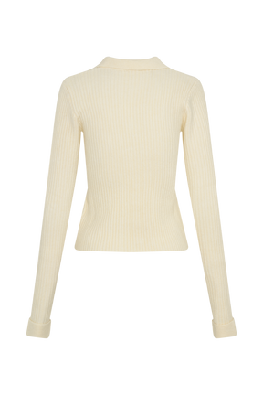 Erin Long Sleeve Button Cardigan - Ivory Marle