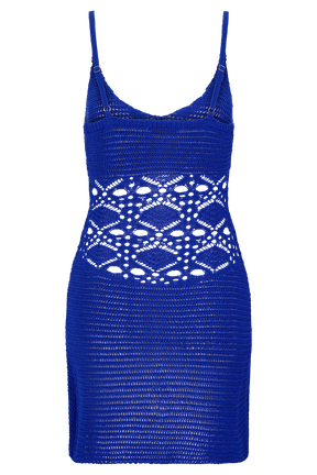 Everette Crochet Knit Mini Dress - Cobalt