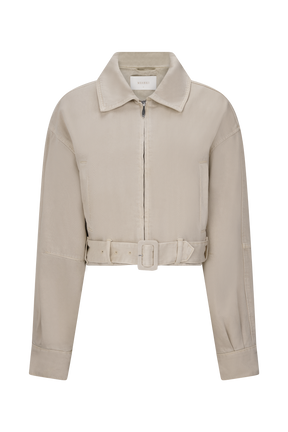 Fallon Cropped Denim Jacket - Stone Wash