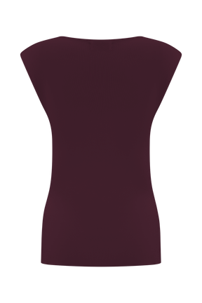 Francisca Cowl Neck Knit Top - Merlot