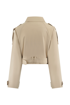 Frank Cropped Collared Jacket - Camel