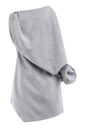 Gabriella Draped Mini Dress - Charcoal Blue Marle