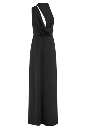 Galia Cowl Neck Maxi Dress - Black