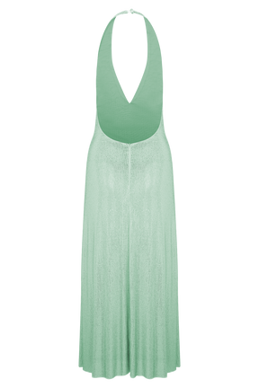 Genie Diamante Halter Midi Dress - Mint