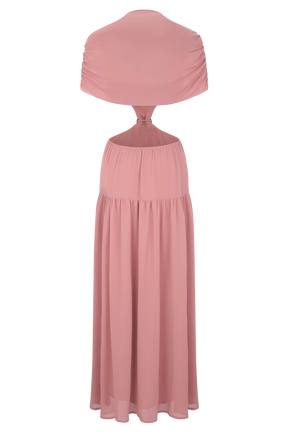 Georgina Chiffon Midi Dress - Burnt Rose
