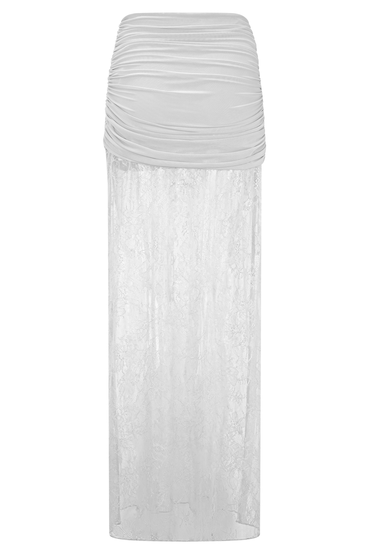Guinevere Lace And Mesh Maxi Skirt - Ivory