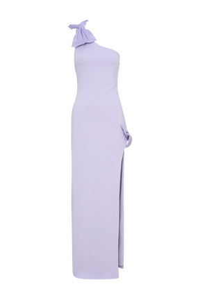 Hallie One Shoulder Bow Maxi Dress - Lilac