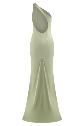 Harper One Shoulder Gown - Sage