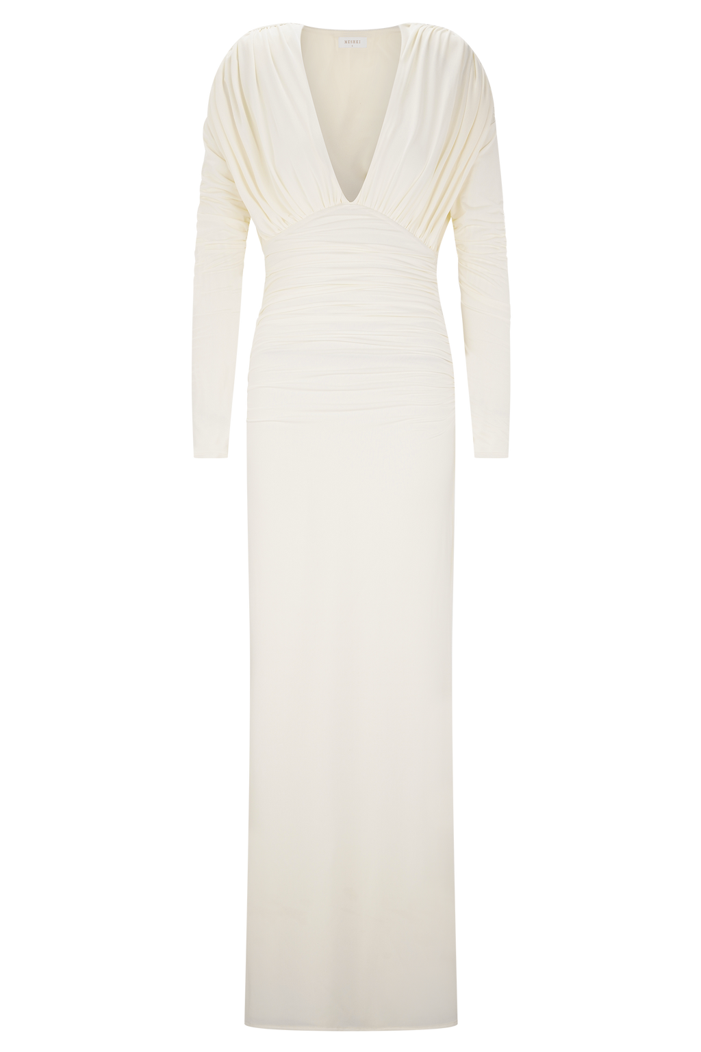 Hayden Long Sleeve Plunge Maxi Dress - Ivory