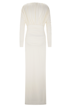 Hayden Long Sleeve Plunge Maxi Dress - Ivory