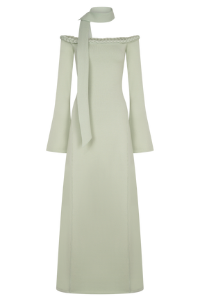Heidi Strapless Knit Scarf Maxi Dress - Pastel Green