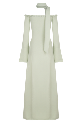 Heidi Strapless Knit Scarf Maxi Dress - Pastel Green