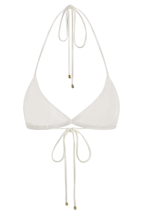 Huntleigh Crochet Bikini Top - White & Gold Sunshine Print
