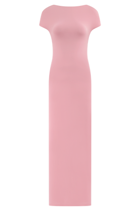 Imogen Off Shoulder Slinky Maxi Dress - Candy Pink