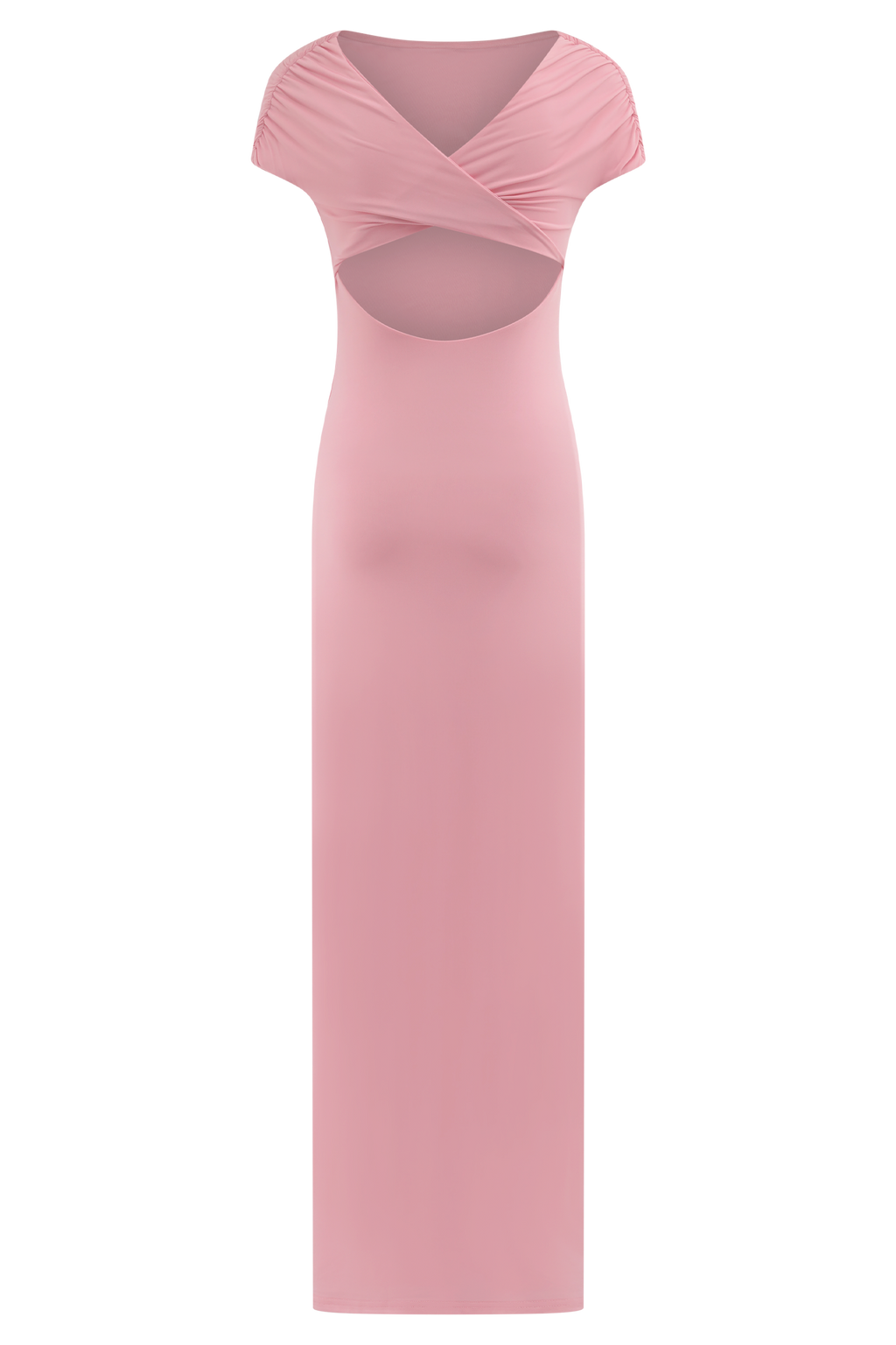 Imogen Off Shoulder Slinky Maxi Dress - Candy Pink
