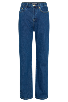 Janine High Waisted Straight Leg Jeans - Dark Blue