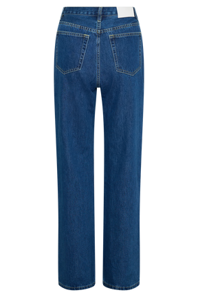 Janine High Waisted Straight Leg Jeans - Dark Blue