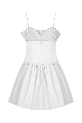 Janis Cotton Frill Mini Dress - White