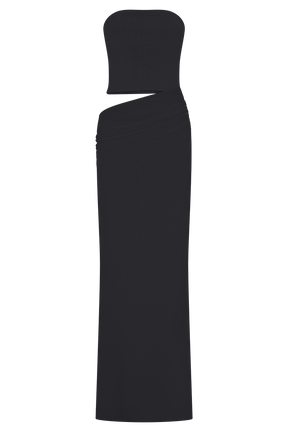 Jasiel Strapless Knit Maxi Dress - Black