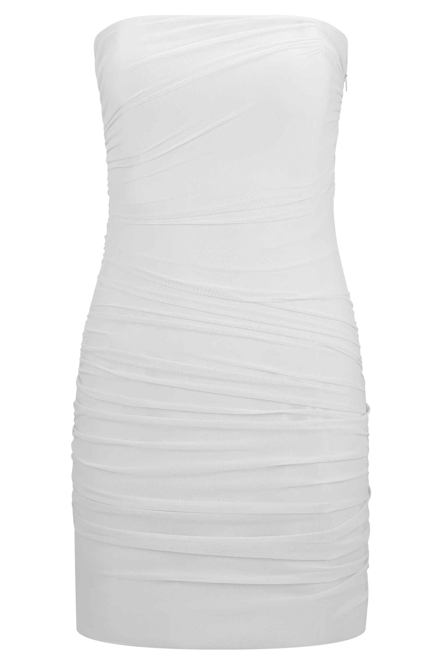 Jianna Strapless Mesh Mini Dress - White