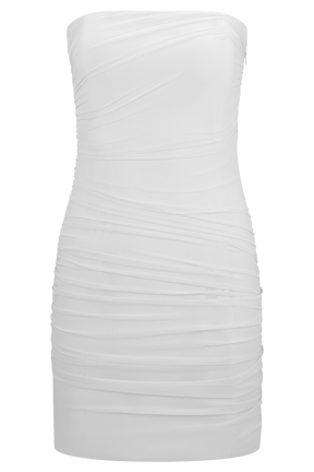 Jianna Strapless Mesh Mini Dress - White