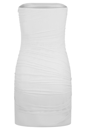 Jianna Strapless Mesh Mini Dress - White