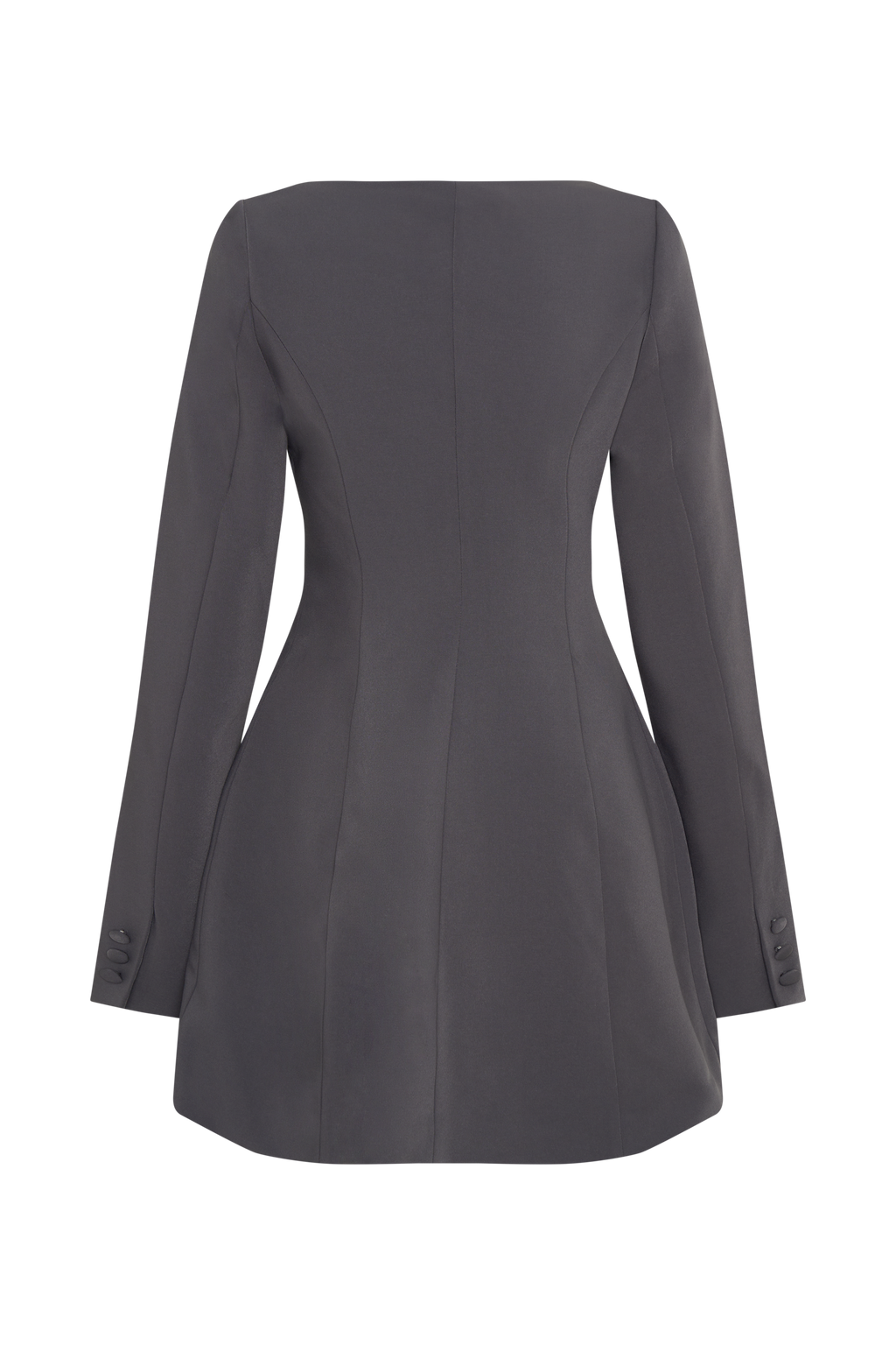 Jolie Boat Neck Suiting Mini Dress - Charcoal Grey