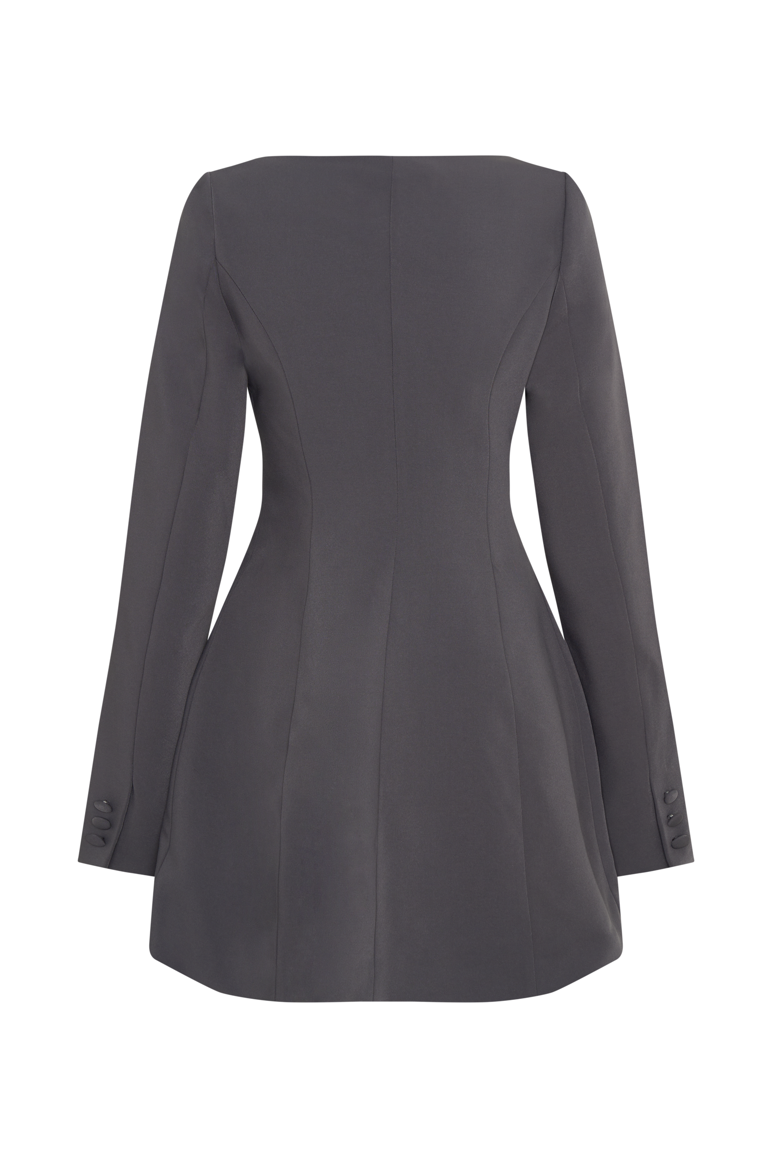 Jolie Boat Neck Suiting Mini Dress - Charcoal Grey