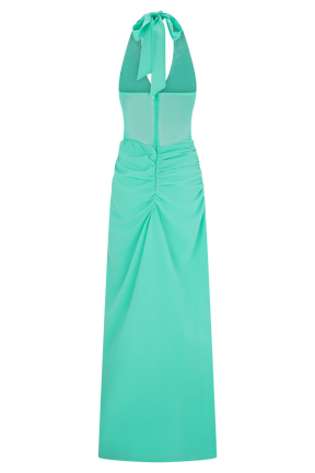 Jonna Chiffon And Mesh Maxi Dress - Lagoon
