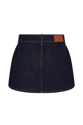 Julienne Denim Mini Skirt - Washed Indigo Blue