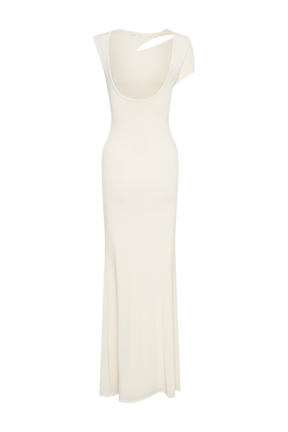 Kaida Slinky Maxi Dress With Hardware - Ivory