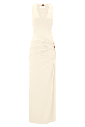 Kaiden Slinky Beaded Maxi Dress - Ivory