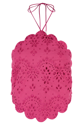 Kensley Broderie Halter Top - Dragonfruit