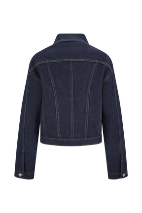 Kirra Cinched Denim Jacket - Washed Indigo Blue