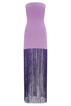 Koah Fringe Bandage Knit Maxi Dress - Purple