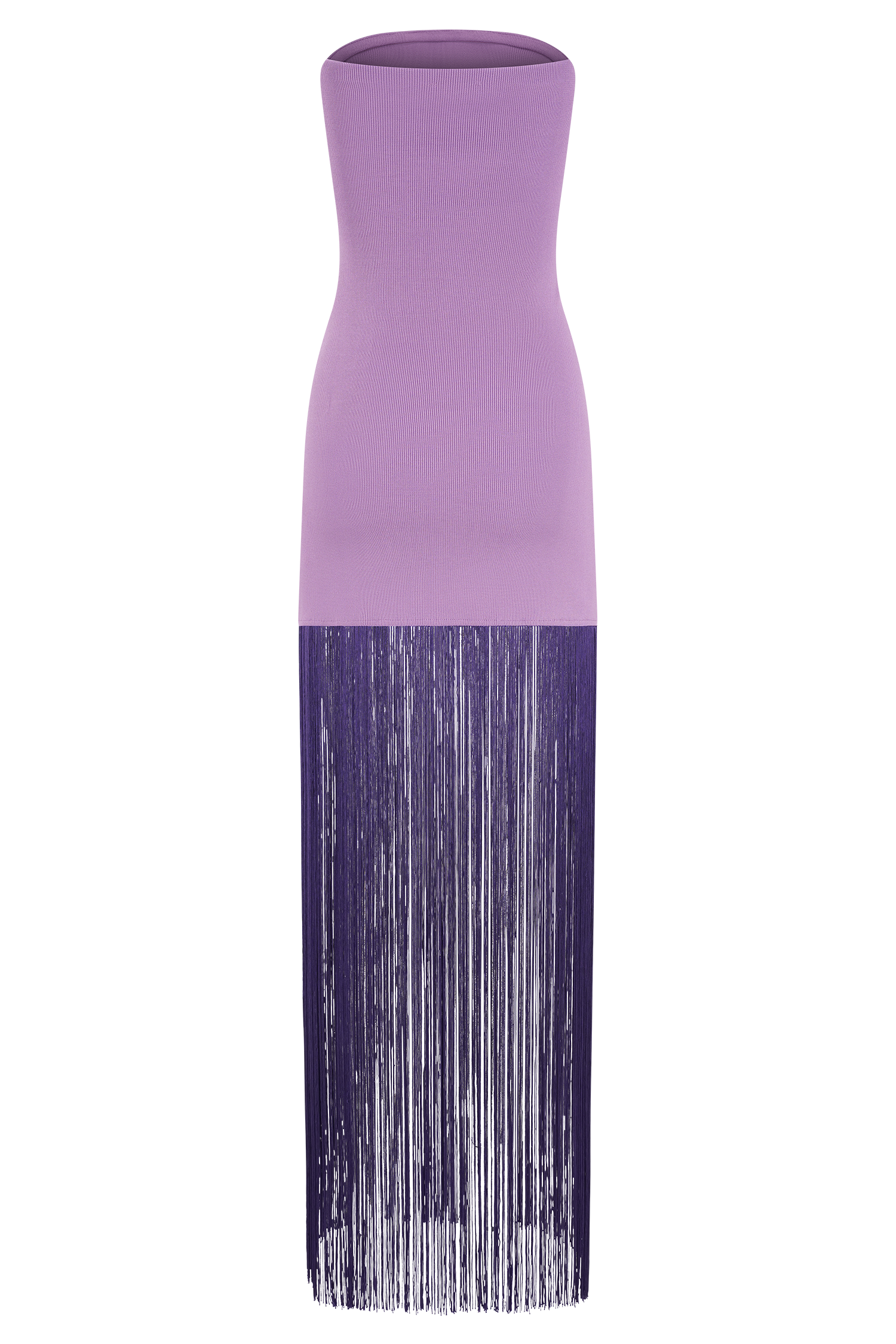 Koah Fringe Bandage Knit Maxi Dress - Purple