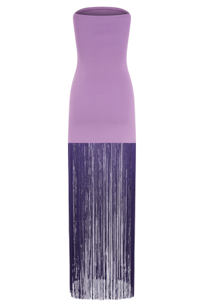 Koah Fringe Bandage Knit Maxi Dress - Purple