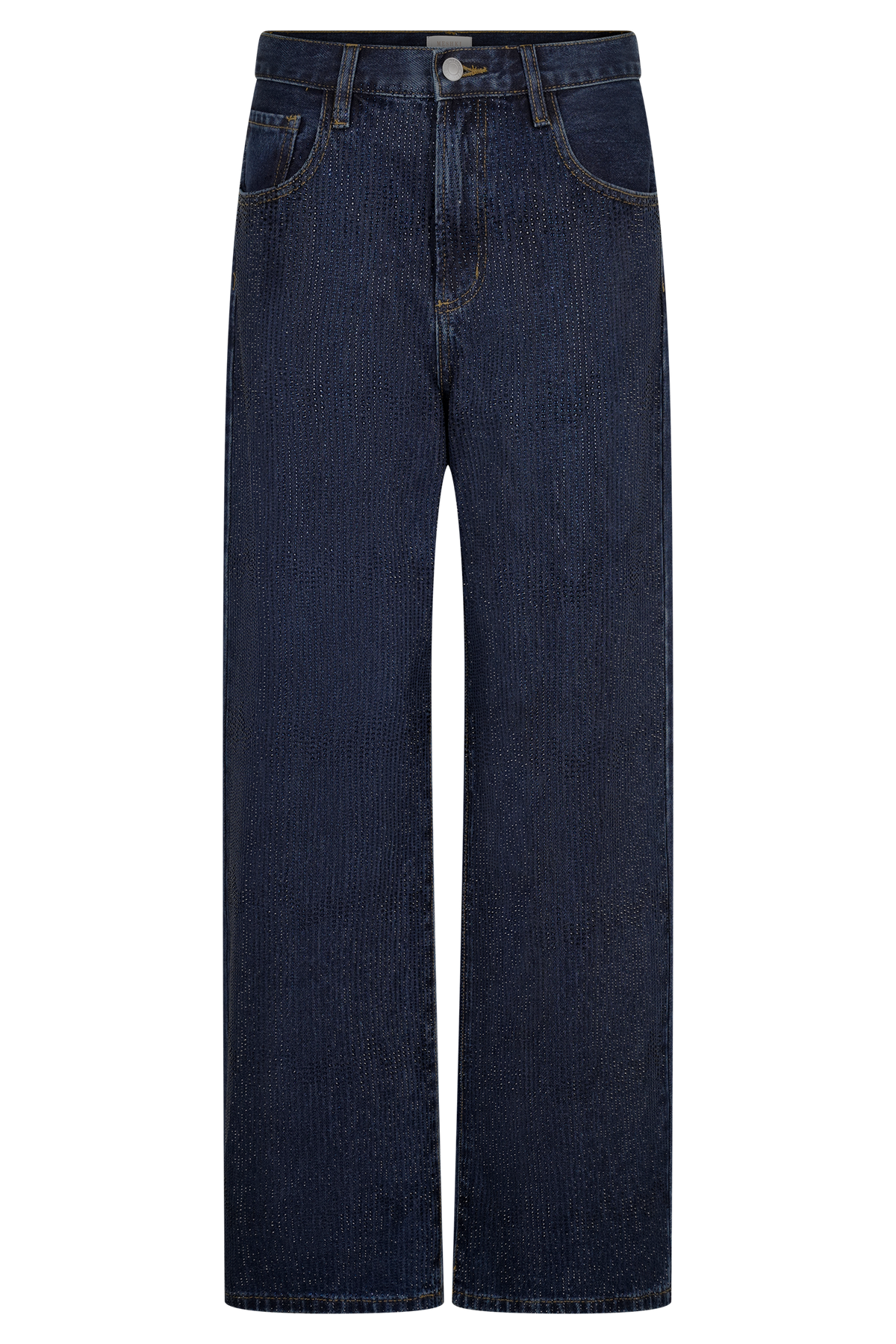 Laina Mid Rise Diamante Denim Jeans - Midnight Blue