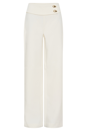 Lindie Straight Leg Suiting Pants - Ivory