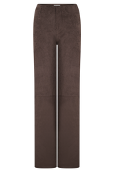 Logan Faux Suede Pants - Dark Chocolate