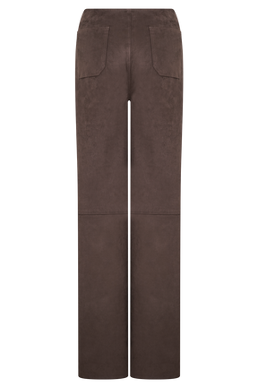 Logan Faux Suede Pants - Dark Chocolate
